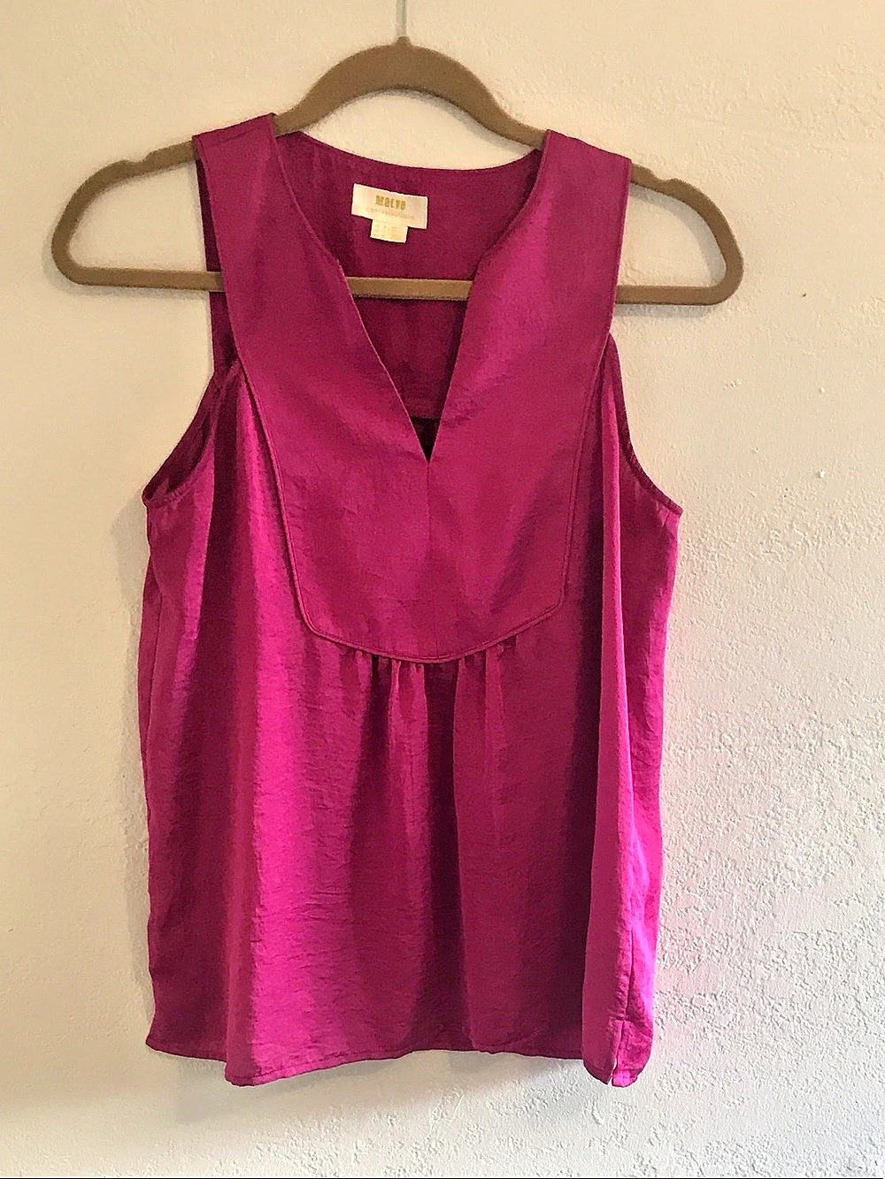 Maeve Pink V-Neck Blouse Size Medium